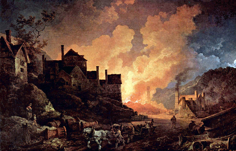 Ferrum metallicum (Gemälde der Eisenproduktion von Philipp Jakob Loutherbourg 1801 PD)