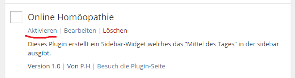Aktivieren der Plug-ins