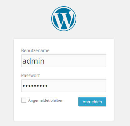 Anmeldung an das Wordpress Backend
