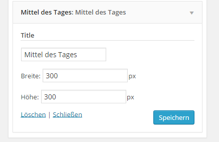 Optionen einstellen und Speichern